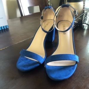 blue suede high heels for women